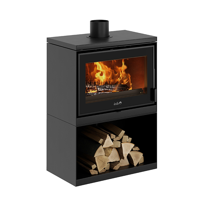 Poêle à Bois en Acier Raccordable SARRA SUR BÛCHER